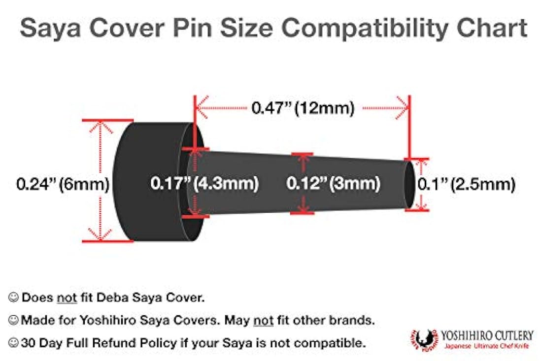 Yoshihiro - Pasador de seguridad para cubiertas de cuchillos
