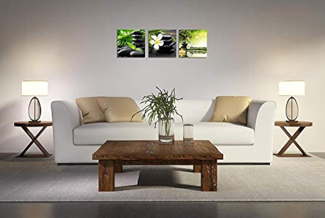 TutuBeer - Lienzo de 3 paneles, diseño de flores de bambú