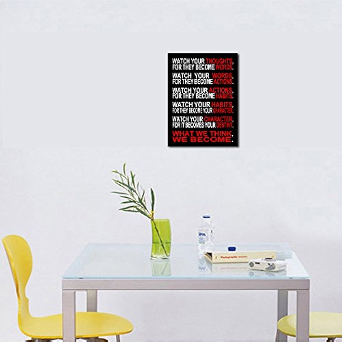 Pyradecor Watch Your Thoughts - Lienzo decorativo para pared