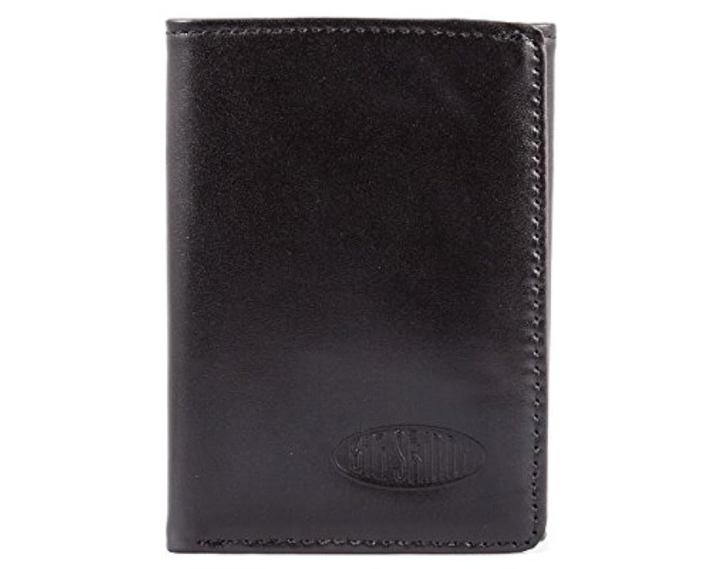 Cartera delgada de piel con bloqueo para hombre