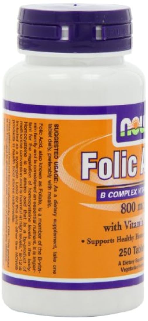 AHORA Ácido Fólico 800mcg, 250 comprimidos (Paquete de 4)