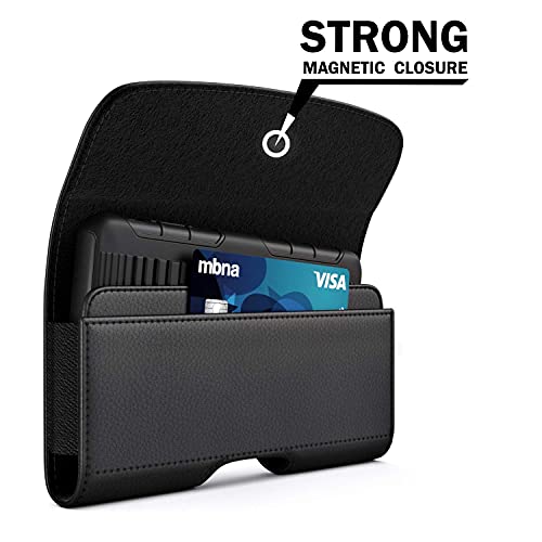 Bomea Funda para iPhone 8 Case, iPhone 6 6S iPhone 7 Hecha de cuero sintético de alta calidad. Con soporte para cinturón. Delgada y rígida. Con ranura para tarjetas o DNI. Color negro