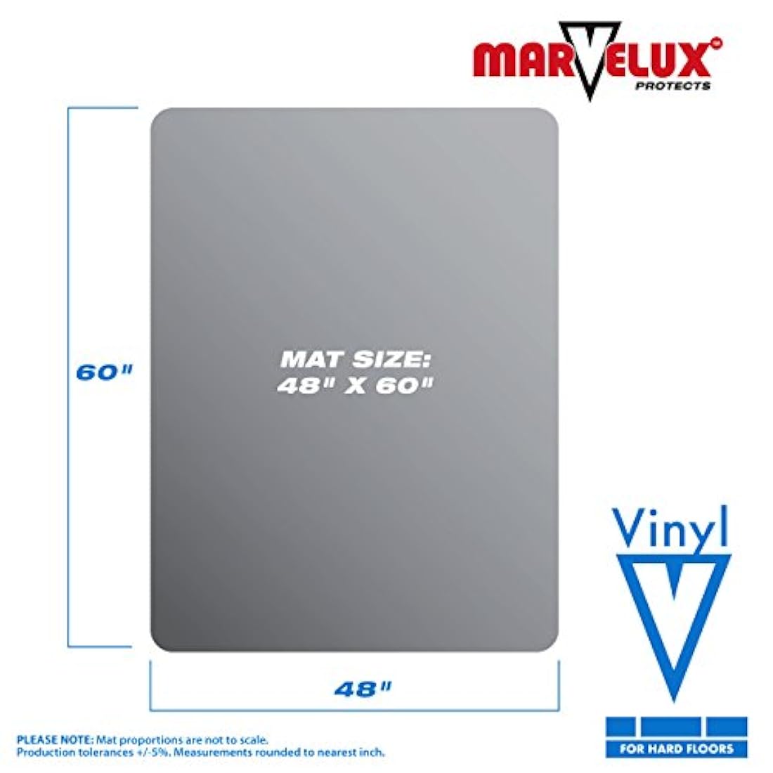 Marvelux - Alfombrilla rectangular para silla de vinilo