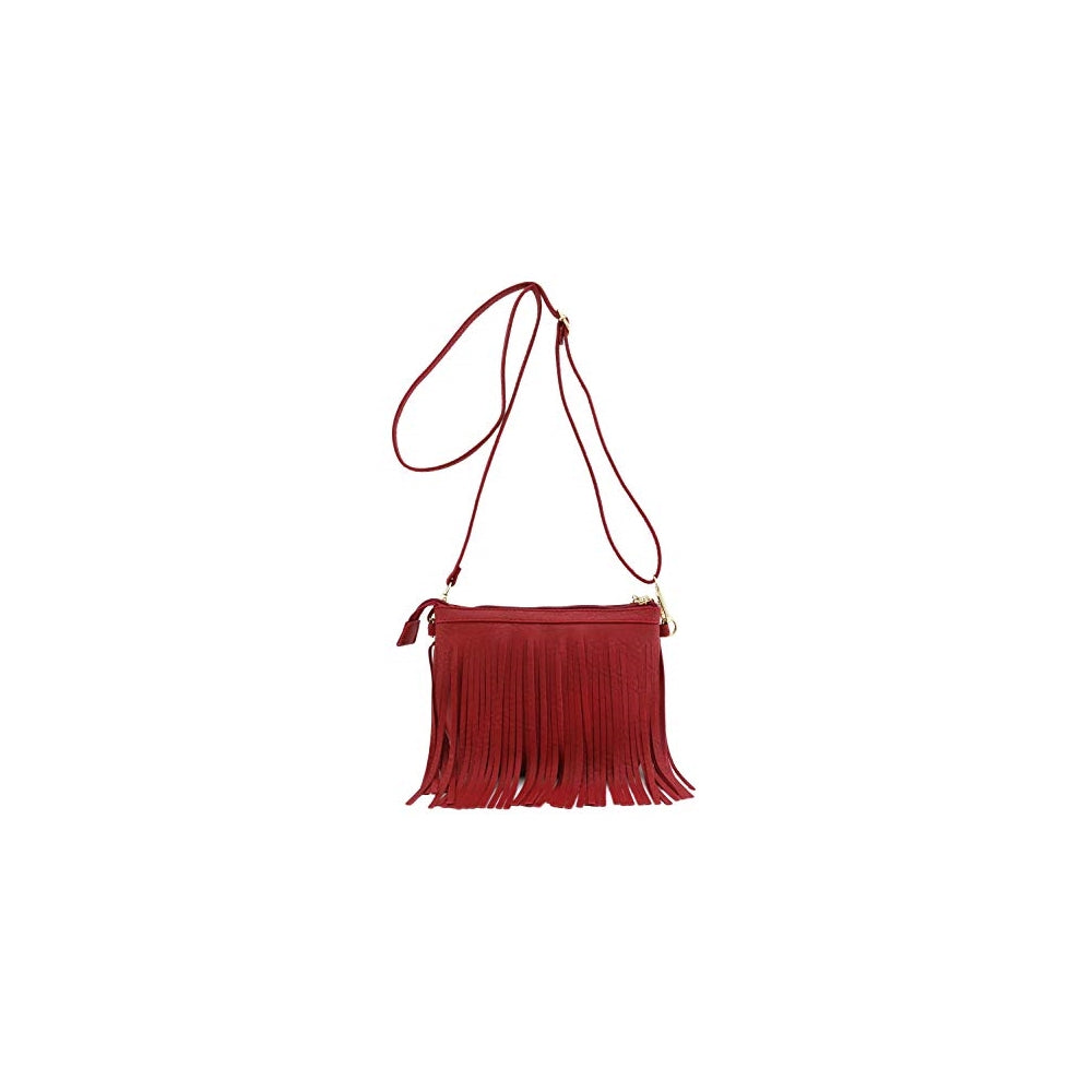 Bolsos Bandolera pequeña con flecos y correa de muñeca