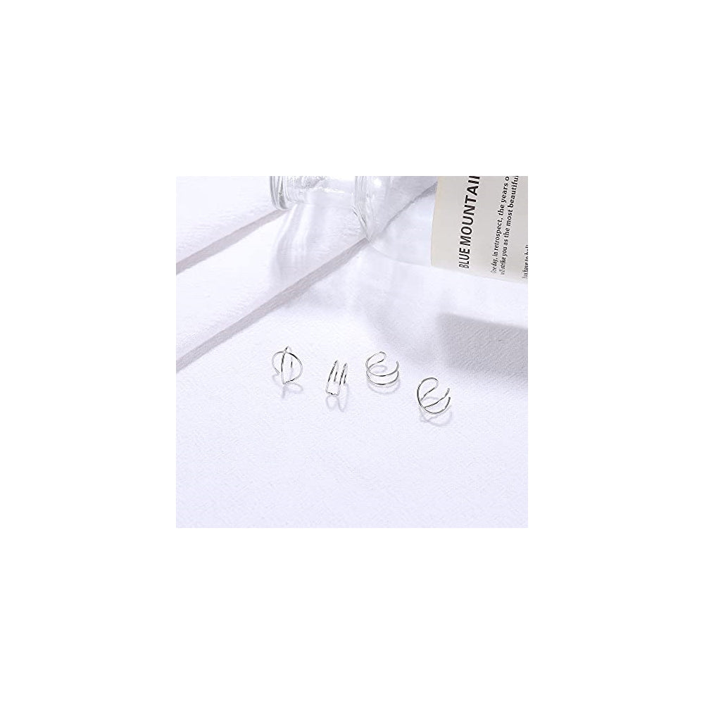 Aretes de plata sin perforación para mujeres