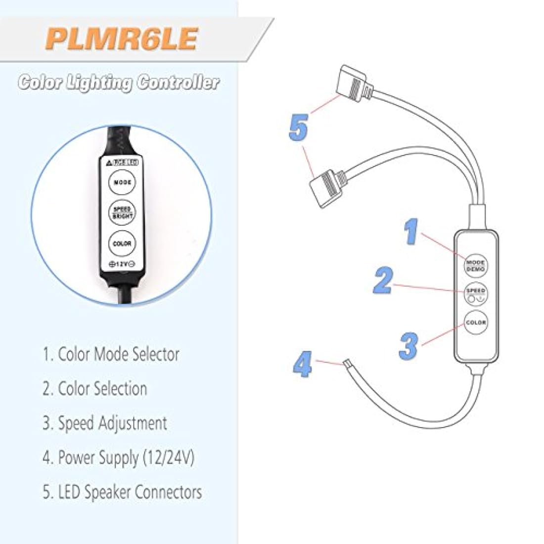 Cornetas Altavoces impermeables de grado marino, luces LED PYLE PLMR6LEB