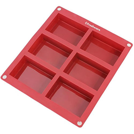 Molde de silicón Freshware para pan de molde, de 12,5 pulgadas., Barra de jabón, Rojo