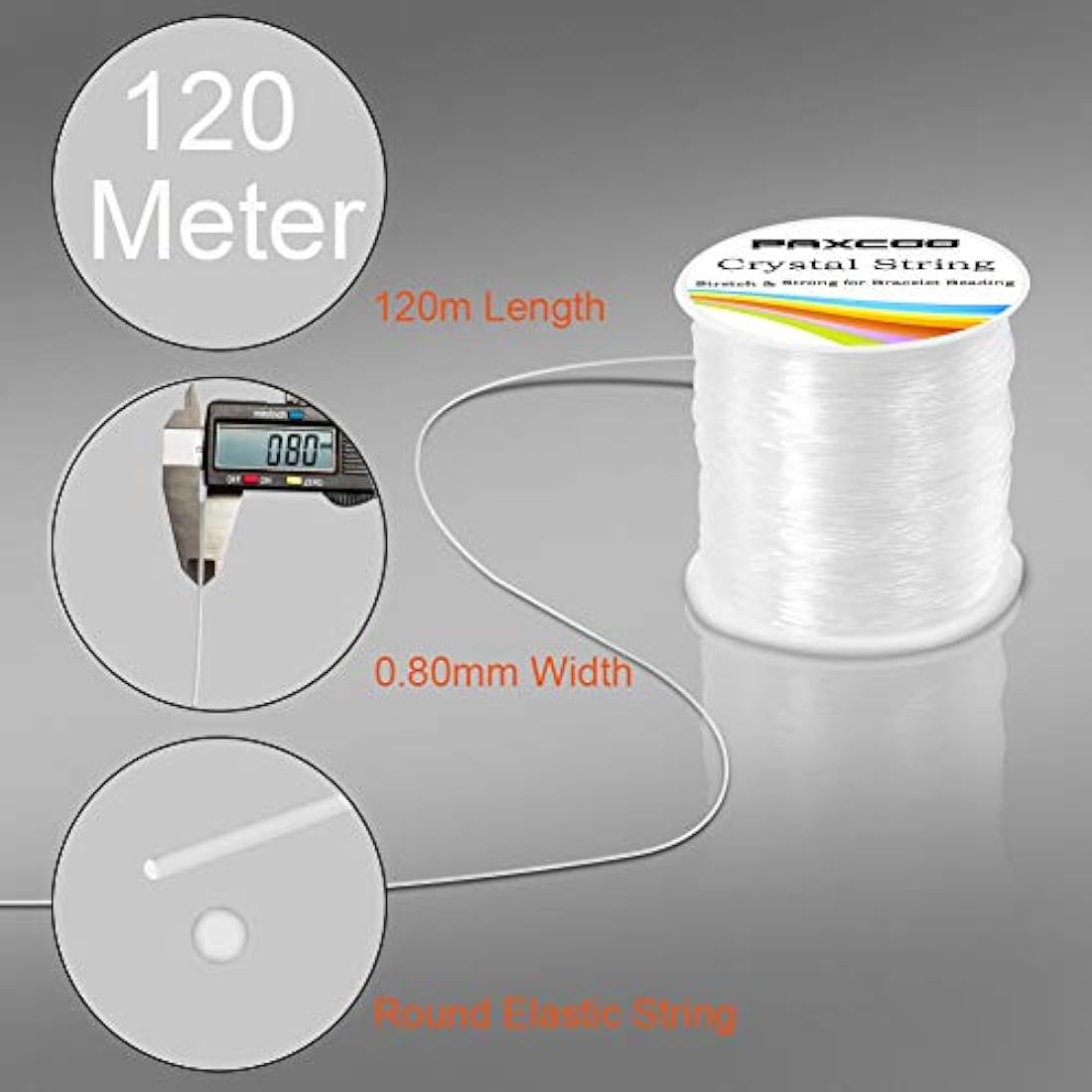 Paxcoo - Cuerda elástica de 0.031 in para pulseras
