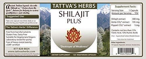 Suplemento Herbs Extracto de Shilajit Sin OMG 240 caps