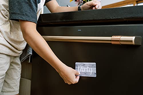 Imán para lavavajillas de madera gris y blanca letrero