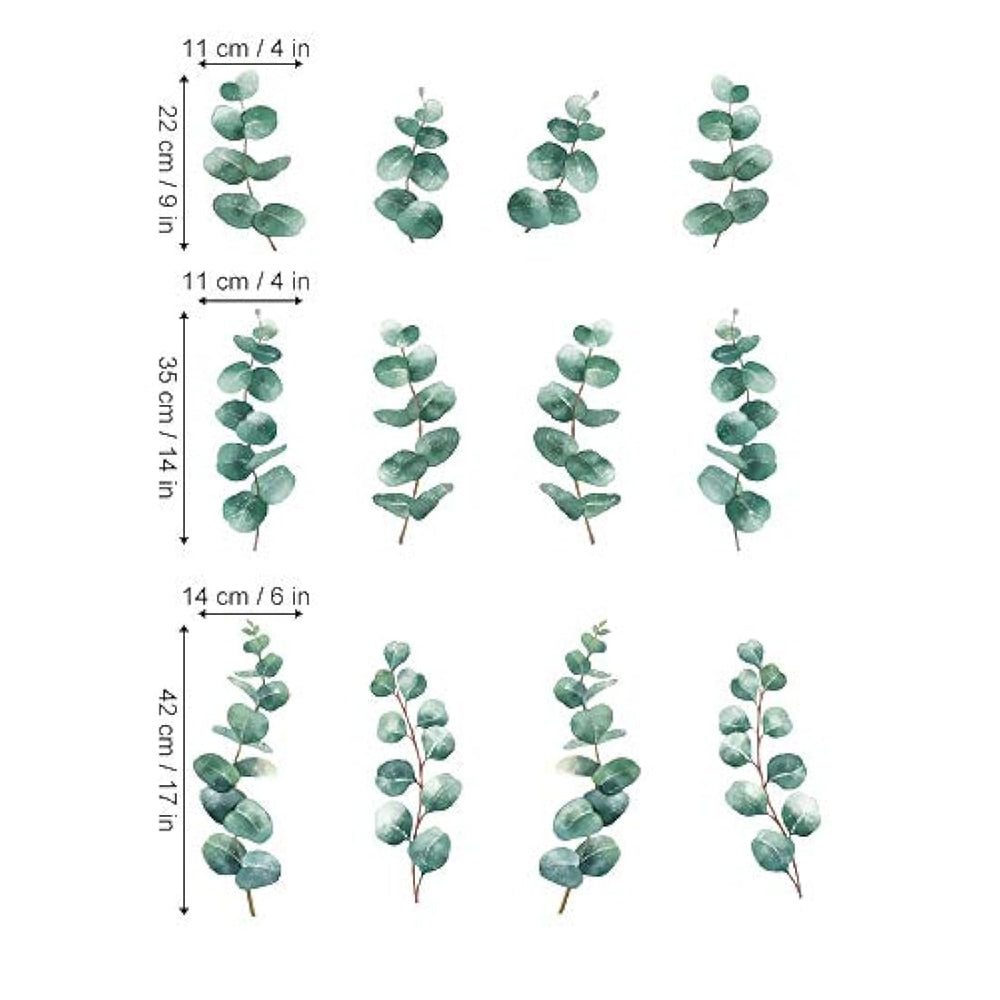 Adhesivo decorativo para pared con diseño de hojas de eucalipto