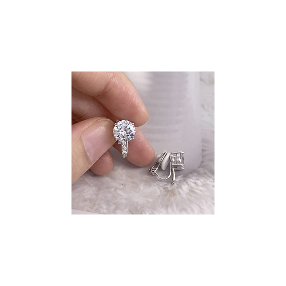 Aretes de tuerca con clip para mujeres