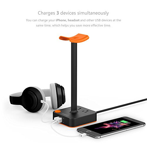 Soporte para auriculares con cargador USB gamer