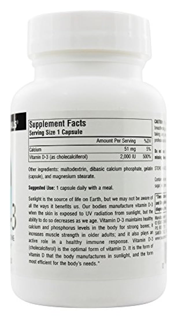 Source Naturals, Vitamina D 2000 IU Cápsulas – 100