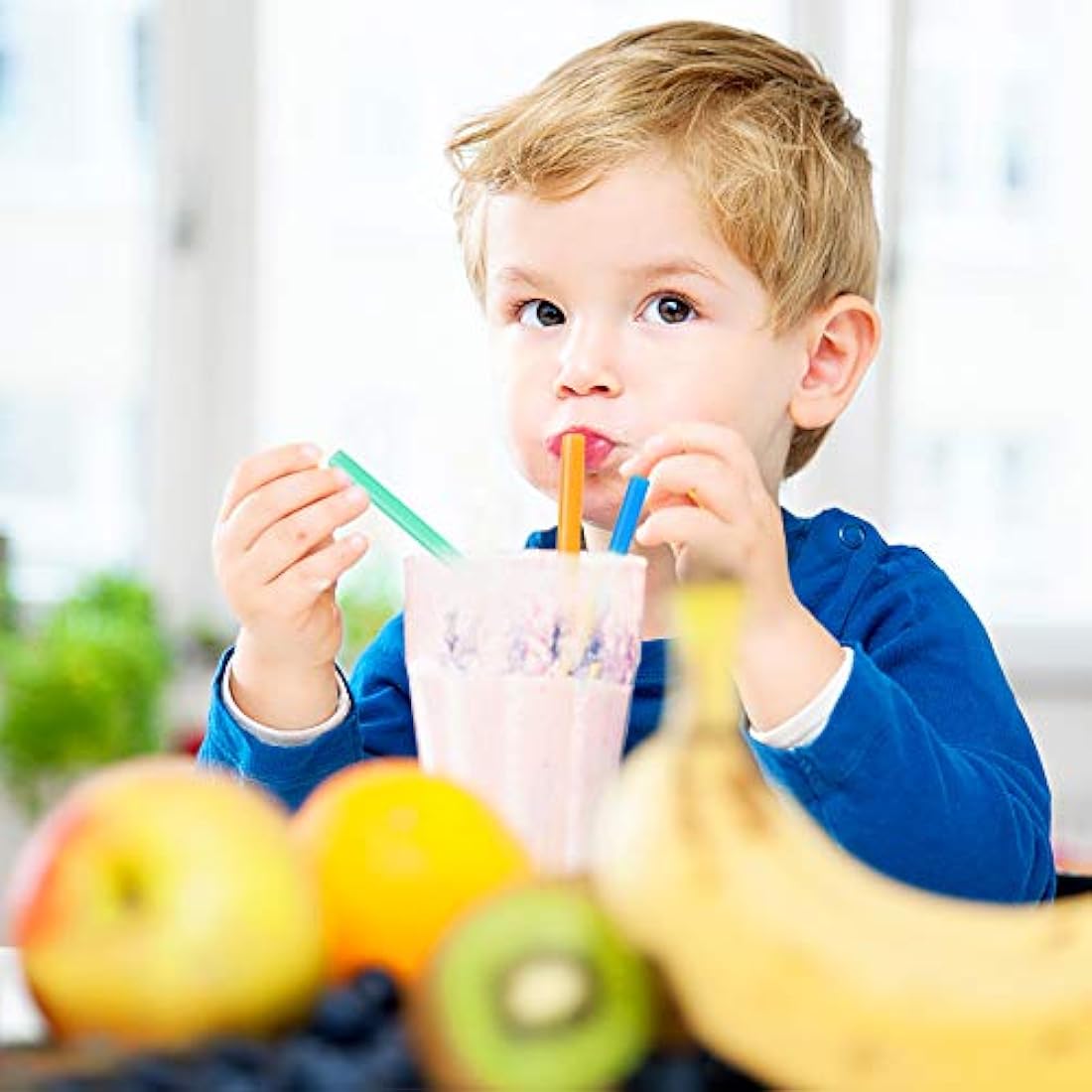 200 pajitas para batidos gigante, coloridas