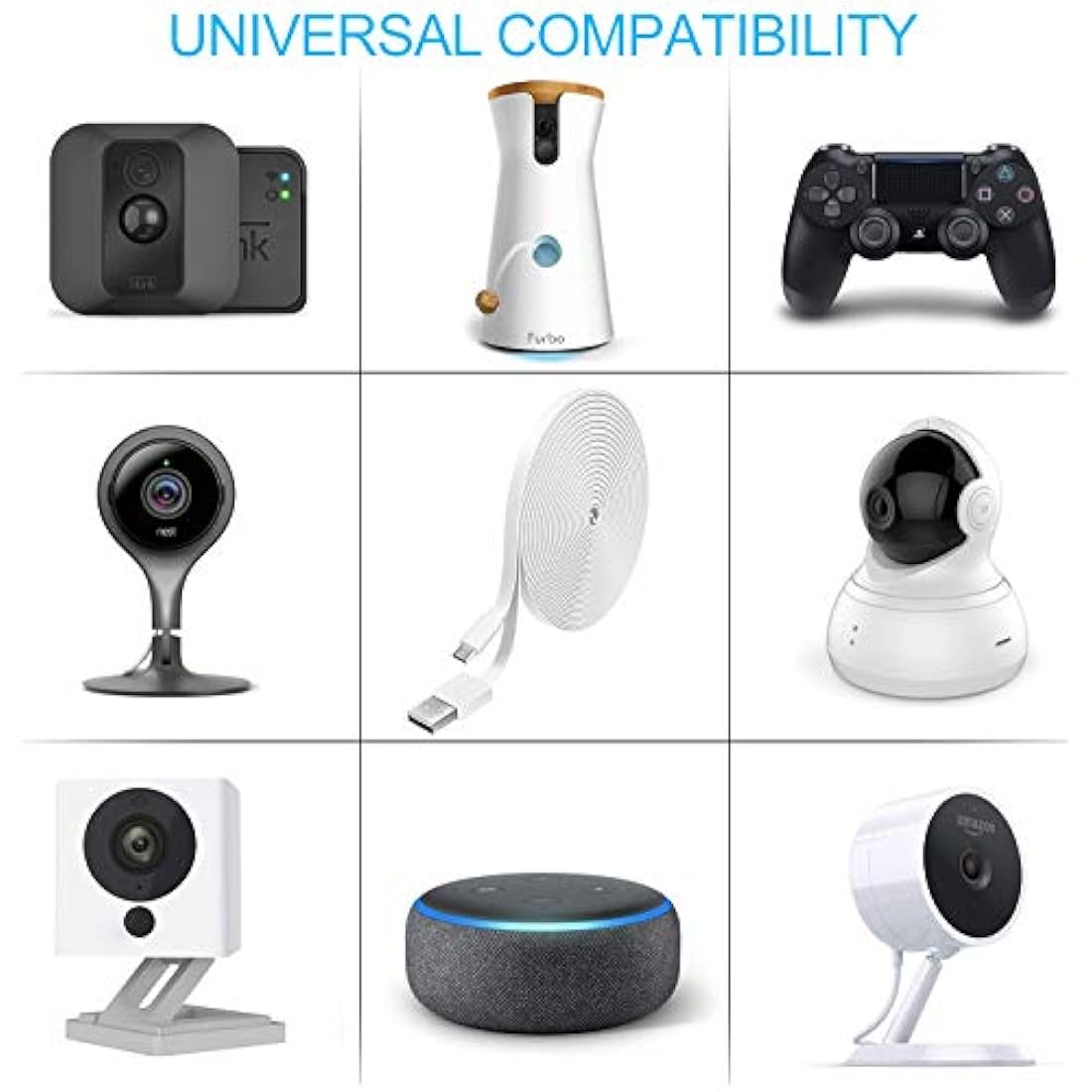 Paquete de 2 cables de extensión de alimentación19.7 ft