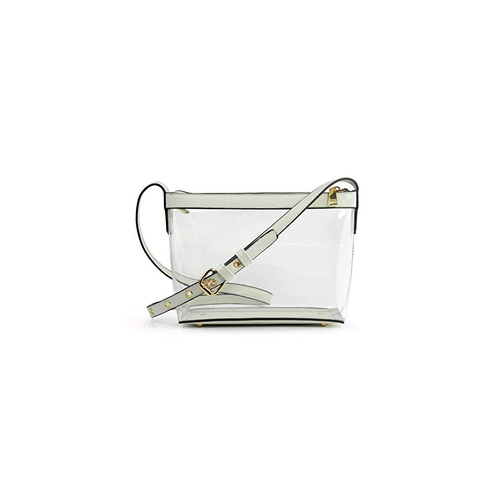 Bolsos cruzado con cremallera transparente de cuero vegano