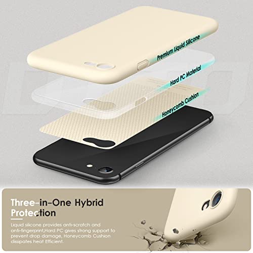 DTTOCASE - Funda para iPhone SE 2022/2020, iPhone 8, iPhone 7, funda de silicona líquida para iPhone SE 8 7 de 4.7 pulgadas, colorida y suave funda protectora para niñas y mujeres, color blanco leche