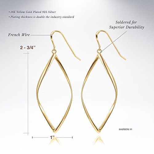 Pendientes de aro con postes de plata esterlina