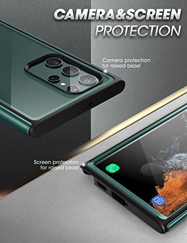 SUPCASE UB Edge Pro Series - Funda protectora transparente para Samsung Galaxy S22 Ultra 5G (versión 2022), marco delgado con protector de pantalla integrado (pavo real)
