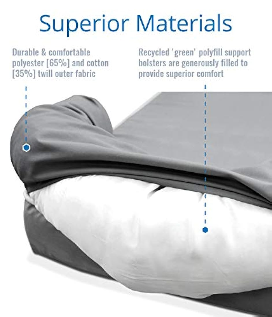 PetFusion Ultimate cama para perro, espuma viscoelástica ortopédica CertiPUR-US, opciones de tamaño / color, almohada de firmeza media, forro impermeable, cremalleras YKK, transpirable, 35% algodón, seguro de contacto con la piel, 3 años