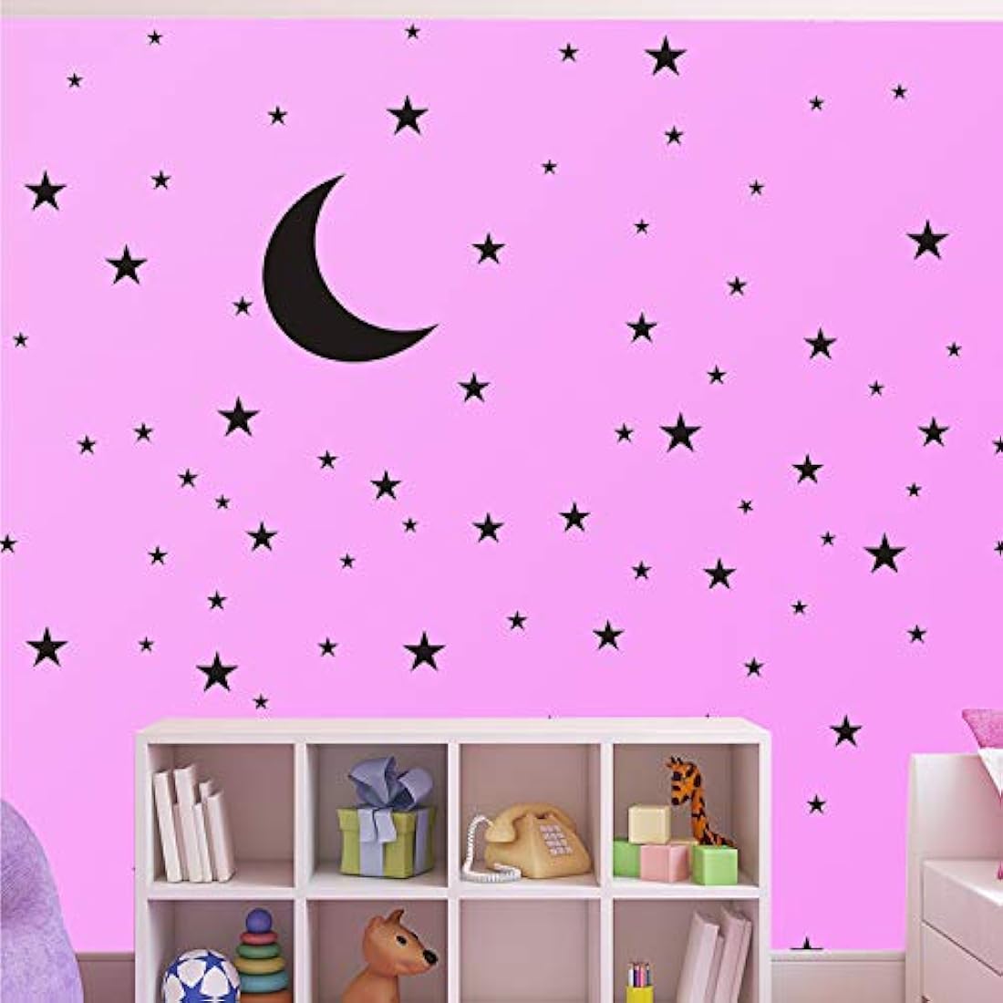 Vinilo adhesivo para pared con diseño de luna y estrellas