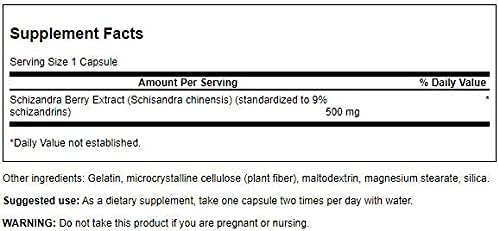 Swanson Schizandra Extracto 500 Miligramos 60 Cápsulas