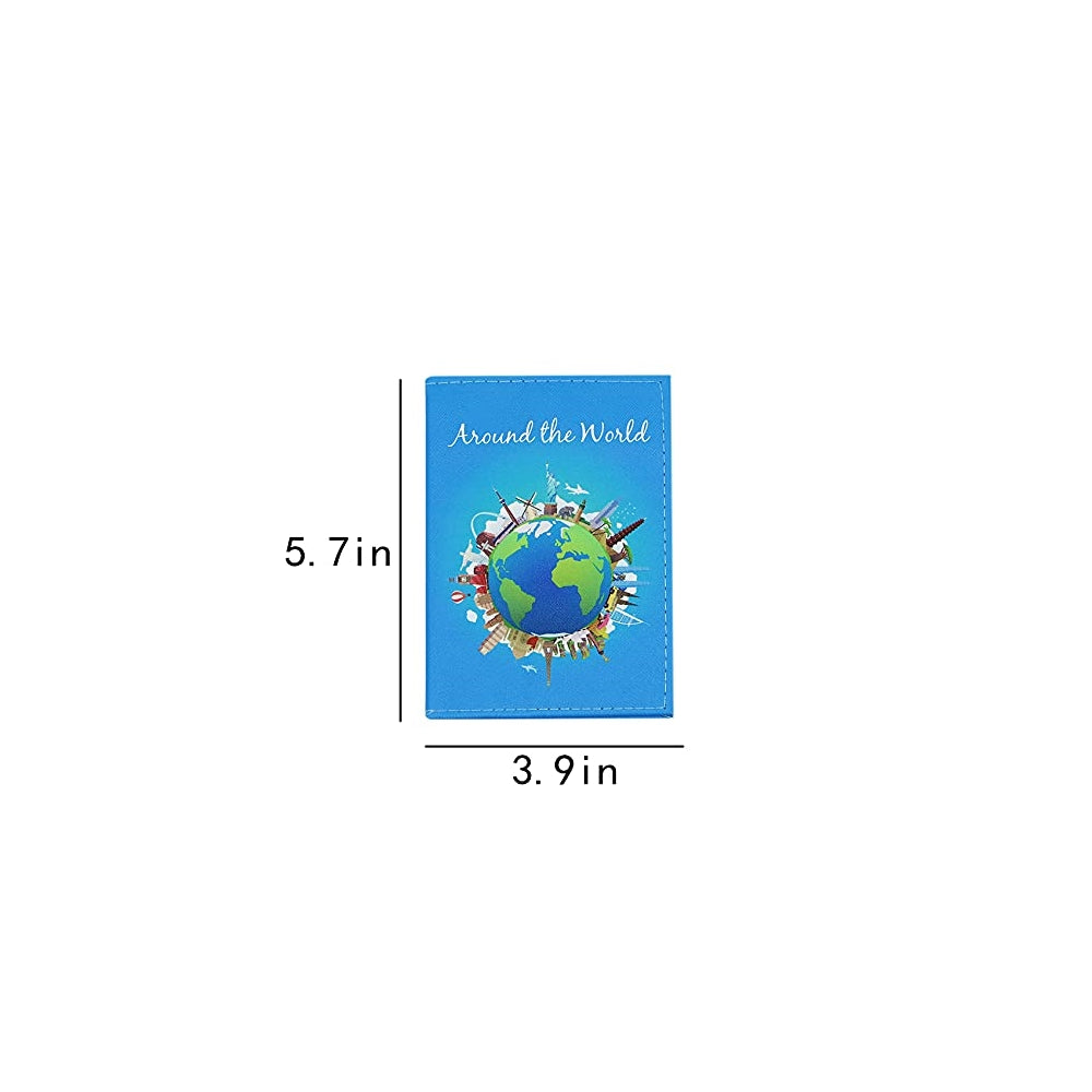 Porta Documentos y Tarjetas diseño de mapas del mundo azul