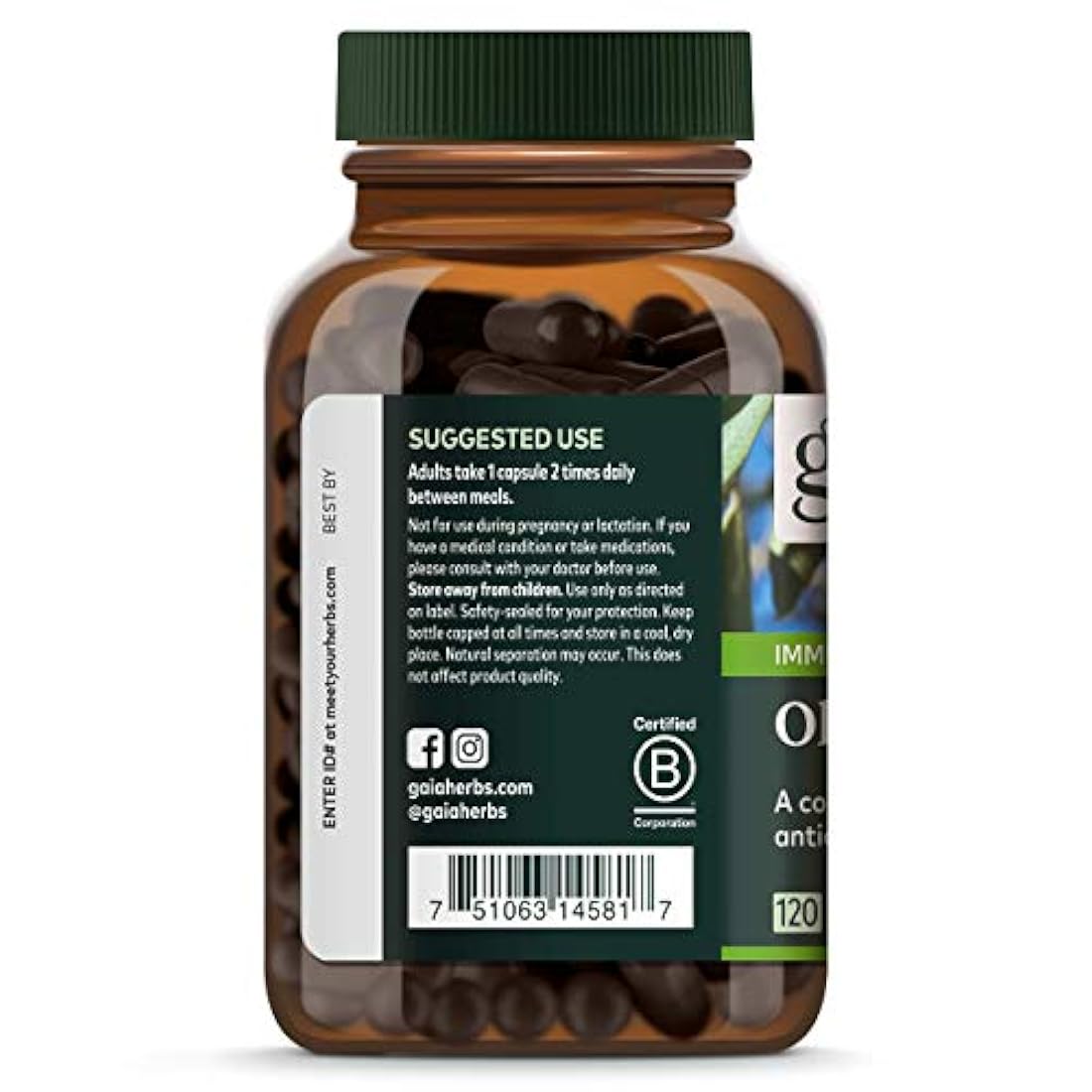 Gaia Hierbas Hoja de Oliva, Cápsulas Líquidas Veganas- Apoyouidas, 1