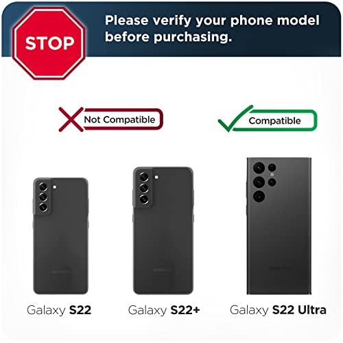 Encased DuraClip - Funda para Samsung Galaxy S22 Ultra con clip para cinturón, funda delgada para teléfono con funda