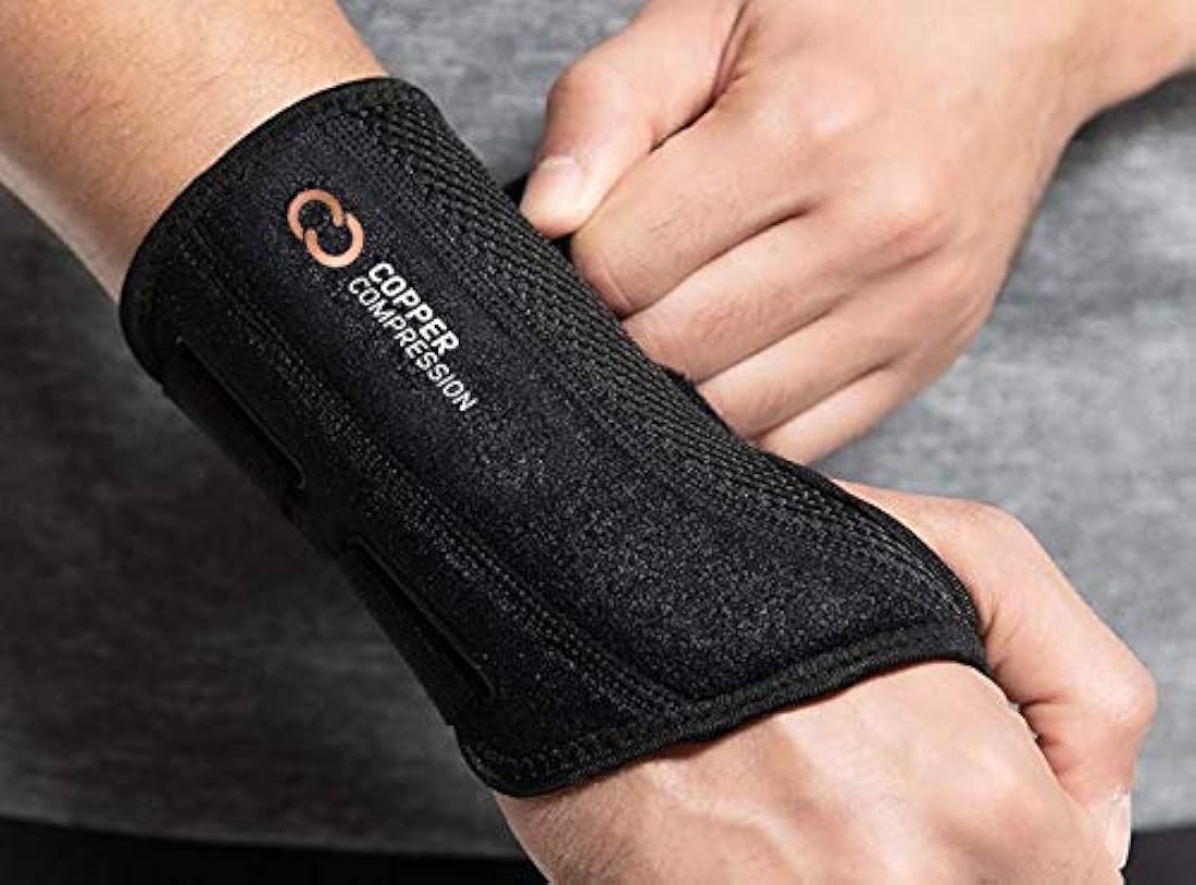 Muñequeras de compresión ajustable ambas manos, color negro