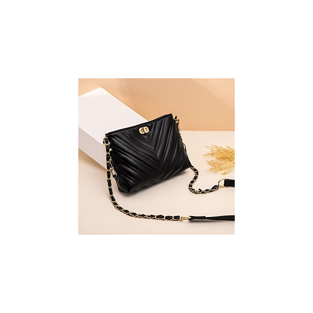 Bolsos cruzada pequeña y ligera para mujer a la moda negro