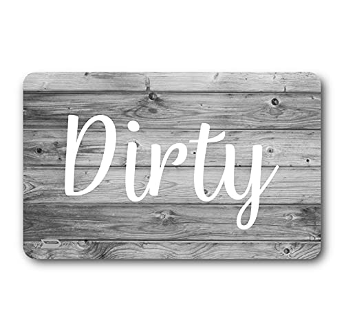 Imán para lavavajillas de madera gris y blanca letrero