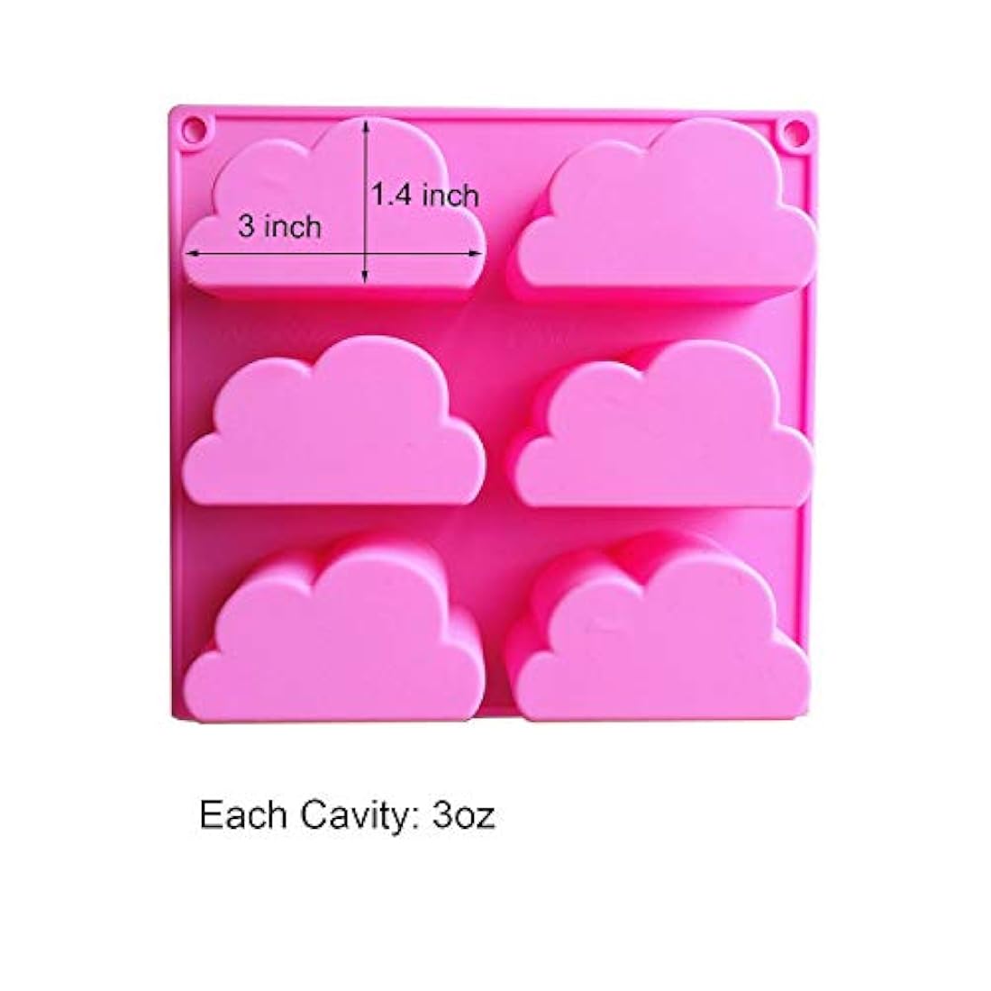 MoldFun Cloud Moldes de silicona para chocolate, caramelo, gelatina, gelatina, gelatina, gelatina, molde para tartas, jabón, bomba, baño, cera, fundida, yeso, bandeja de cubitos de hielo