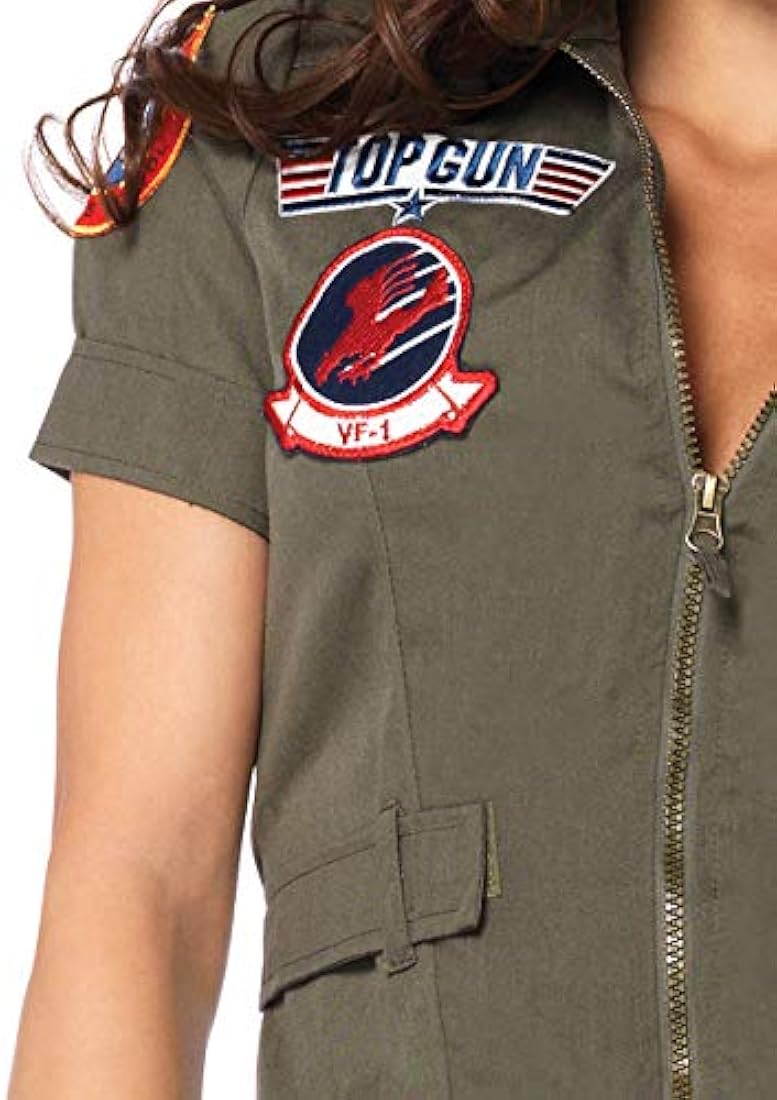 Disfraz militar de Top Gun con cremallera frontal