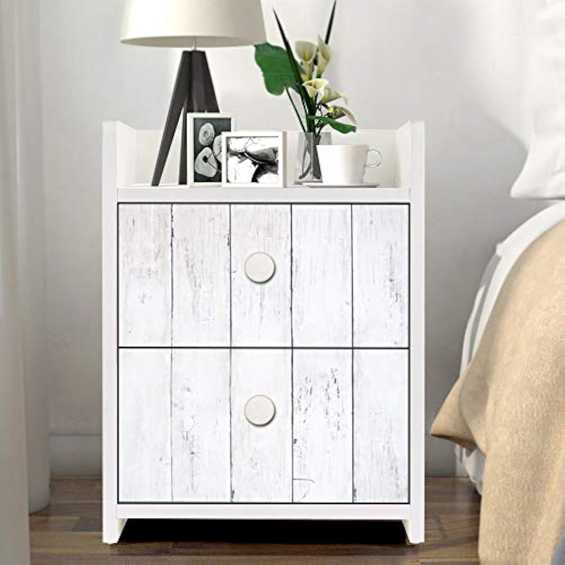 Papel pintado de madera blanca