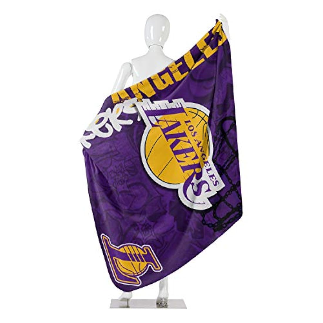 Manta de forro polar con licencia oficial de la NBA Hard Knocks impresa, multicolor, 50.0 x 59.8 in