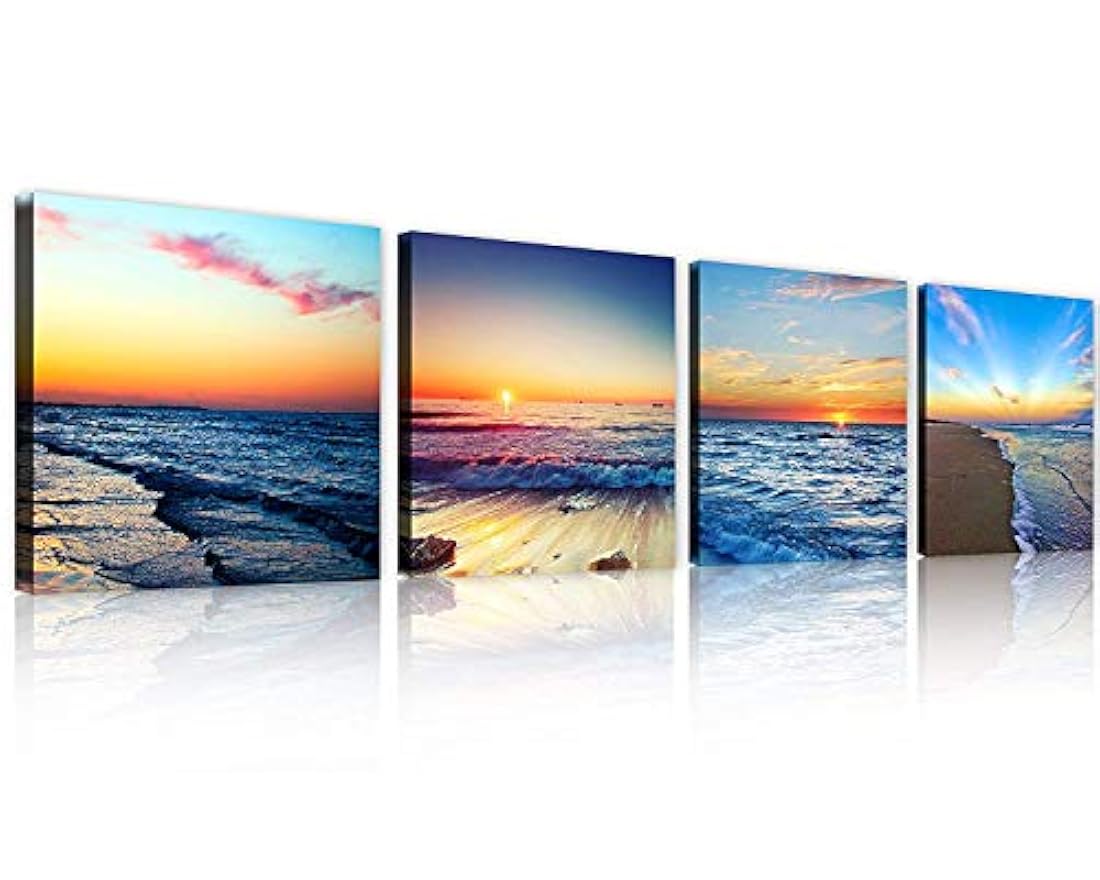 Cuadro con diseño de apuesta de sol - QICAI