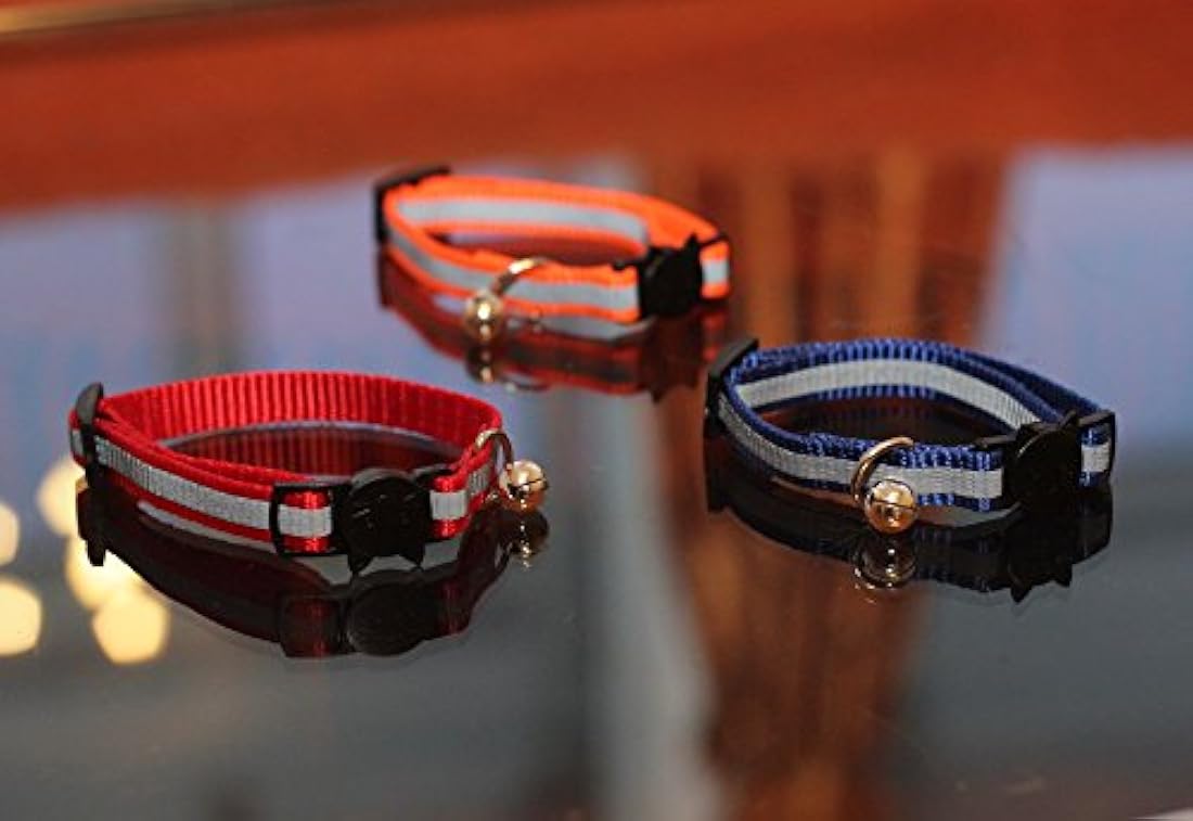 Collar para gato con campana y cinta reflectora, de 3 o 6