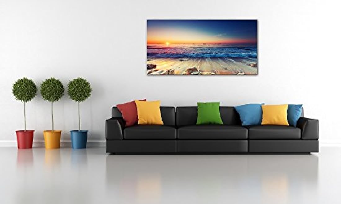 Pyradecor - Lienzo con diseño de ondas marinas grandes