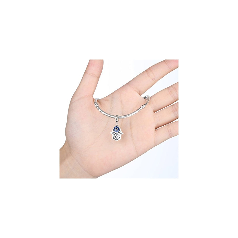 Pulseras y tobilleras con cuentas de cristal azul