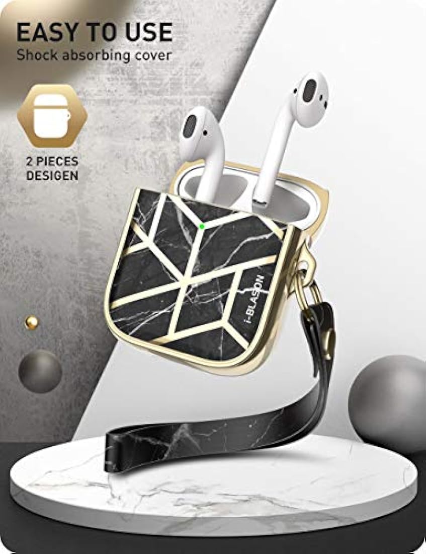 Serie i-Blason Cosmo - Funda para AirPods, 360 ° Negro