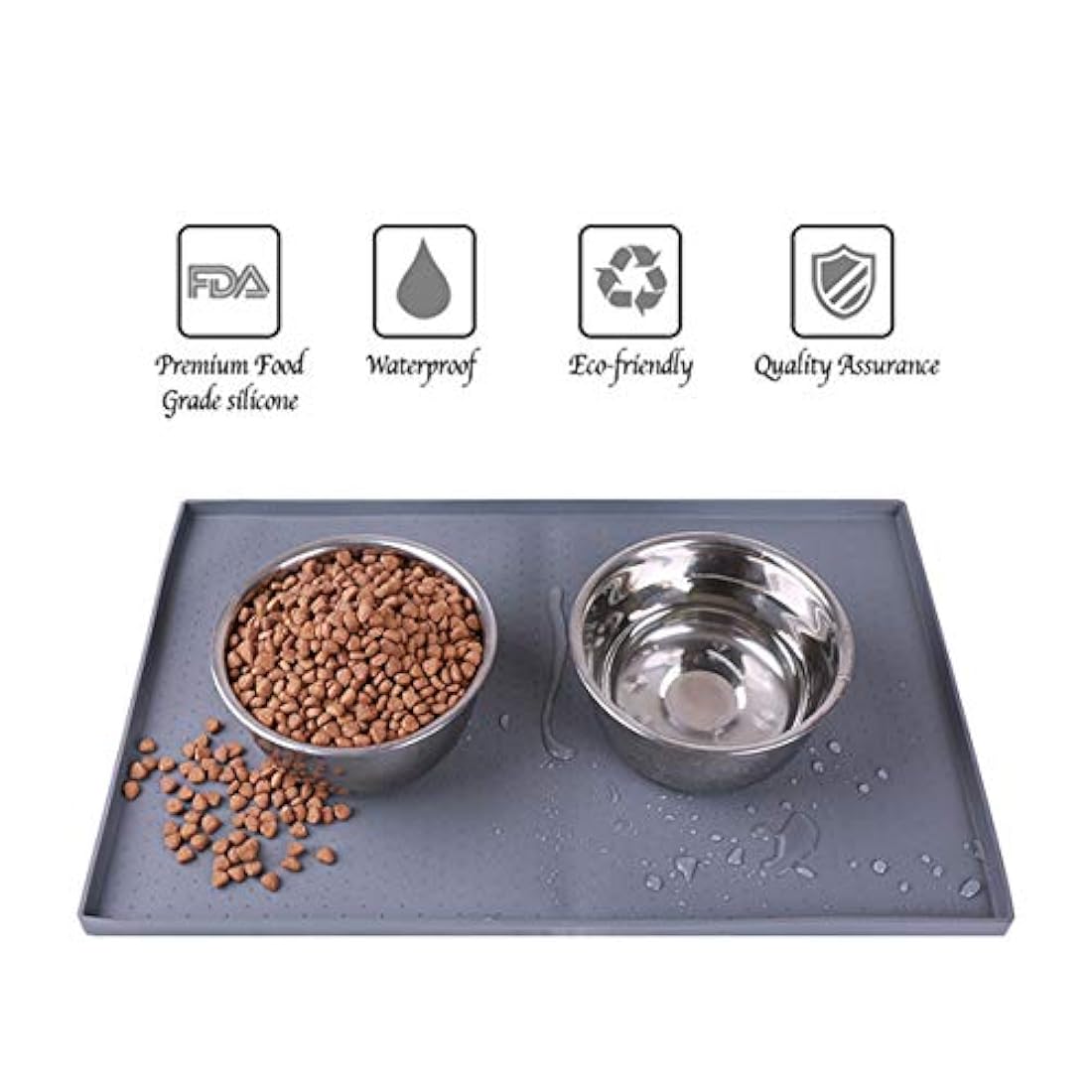 Alfombra antideslizante para los comederos de las mascotas