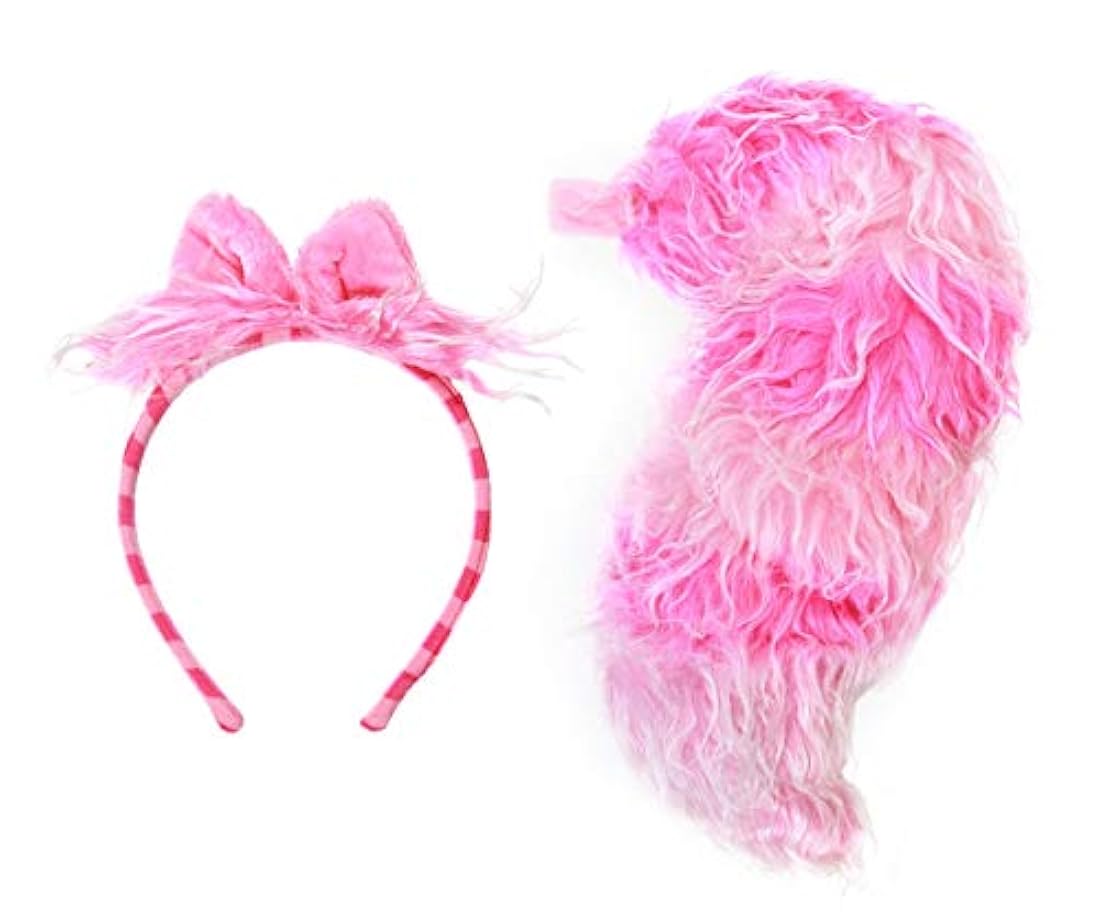 Orejas de gato y cola, talla única, Rosado