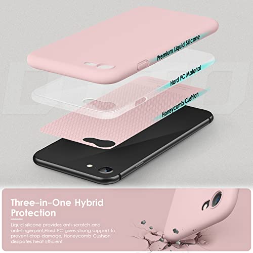 DTTOCASE - Funda para iPhone SE 2022/2020, iPhone 8, iPhone 7, funda de silicona líquida para iPhone SE 8 7 de 4.7 pulgadas, funda protectora suave y sedosa colorida para niñas y mujeres, arena rosa
