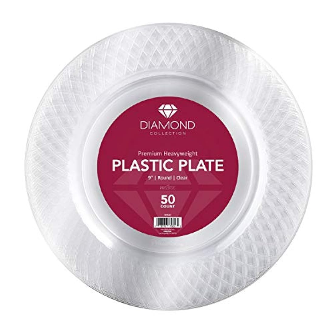 54 platos de plástico transparente de cristal de 9.0 in