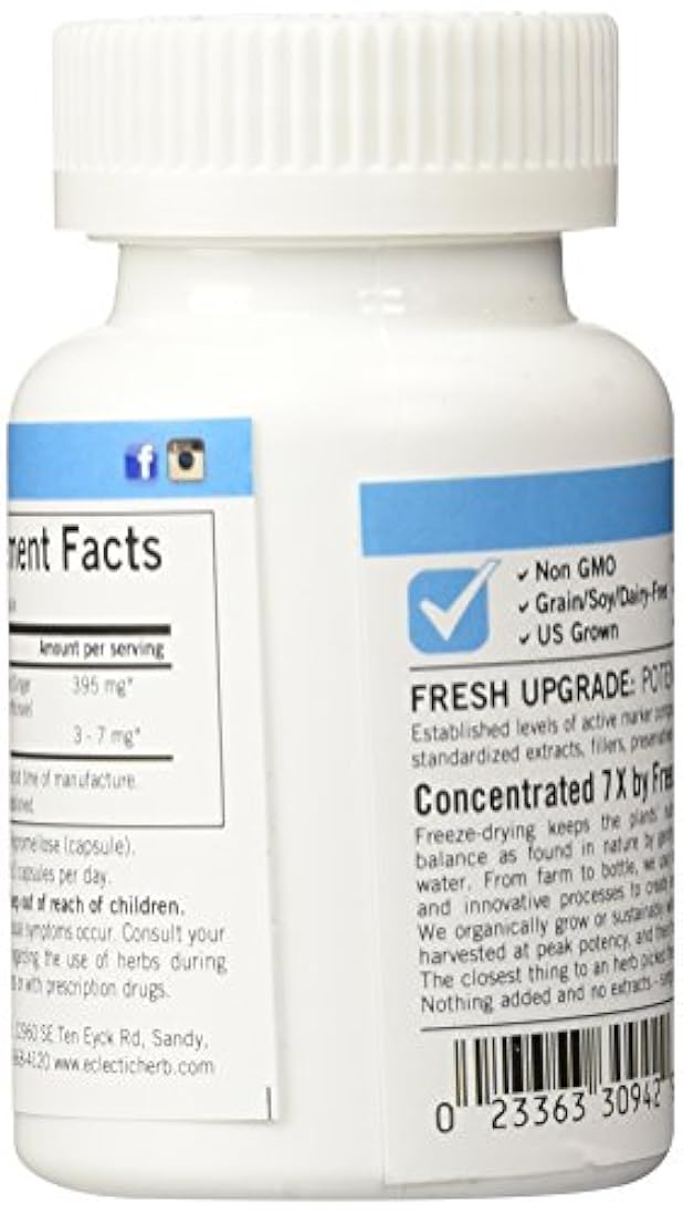 Eclectic Institute Ginger 395 mg 90 Tapas vegetales sin OMG