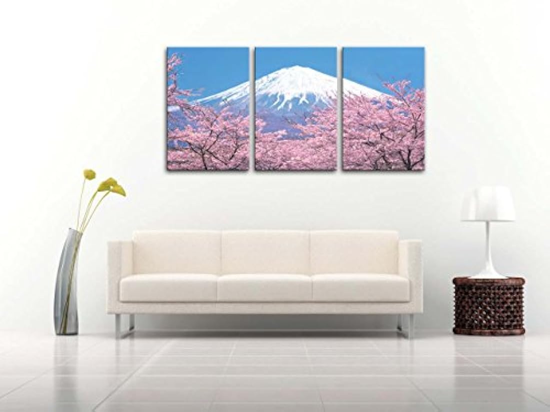 Mount Fuji - Lienzo decorativo para pared, diseño de flor