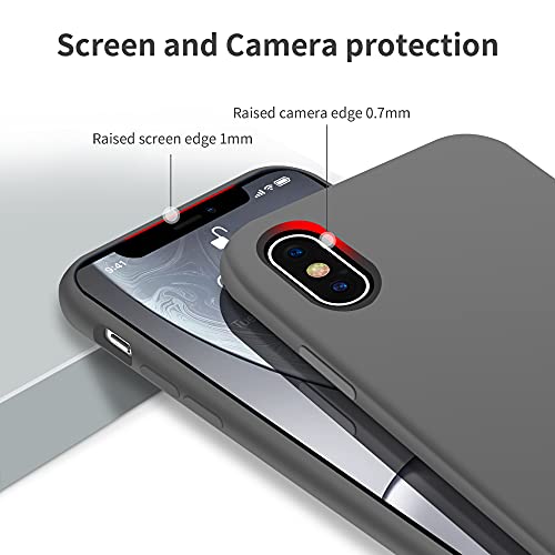 OTOFLY Funda de goma de gel de silicona líquida a prueba de golpes para iPhone Xs/iPhone X, antiarañazos y huellas dactilares, compatible con iPhone X/iPhone Xs de 5.8 pulgadas (2018), gris espacial