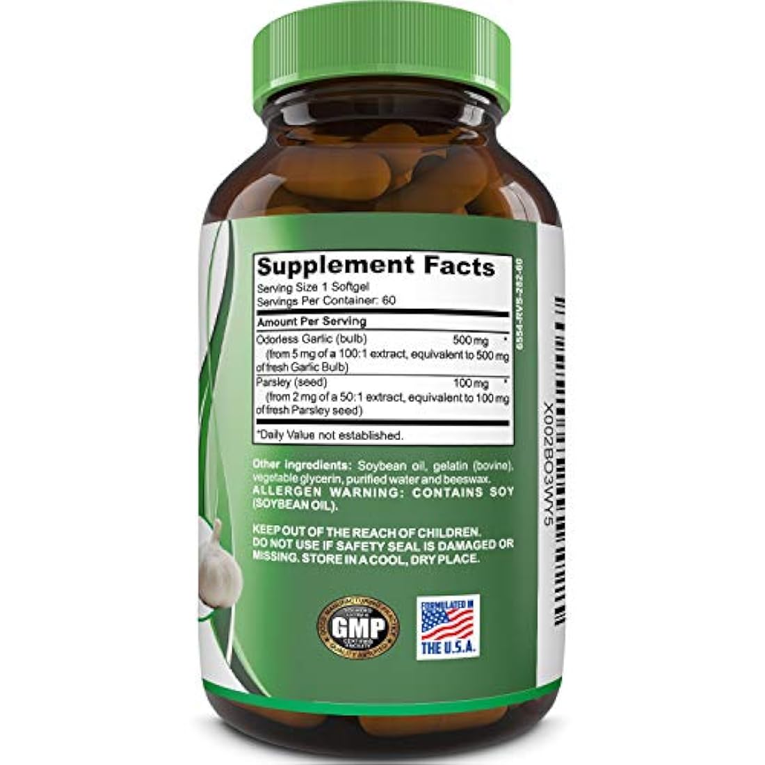 Sin olor ajo y perejil Suplemento – Promueve Circulación